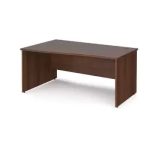 Office Desk Left Hand Wave Desk 1600mm Walnut Top And Panel End Leg Maestro 25