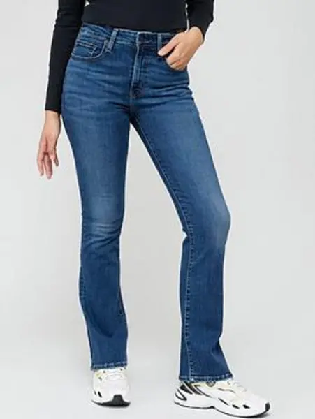 Levis Dark Indigo Worn In - Blue 725 High Rise Bootcut Jeans