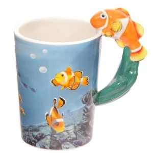 Clown Fish Shaped Handle Ceramic Mug