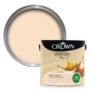 Crown Breatheasy Soft Cream Silk Emulsion Paint 2.5L