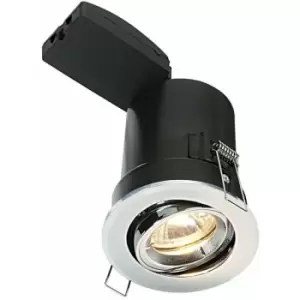 FIRE RATED GU10 Lamp Ceiling Down Light Chrome PUSH FIT FAST FIX Adjustable Tilt