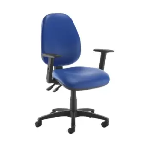 Dams MTO Jota High Back Operator Chair with Adjustable Arms - Nero Black Vinyl