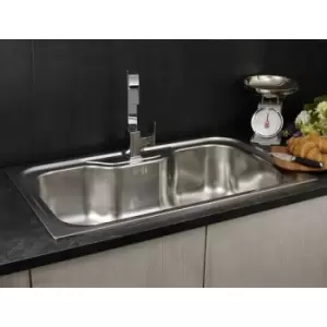 Reginox Jumbo Inset Kitchen Sink Stainless Steel Large Bowl Waste 1 Tap Hole - Silver