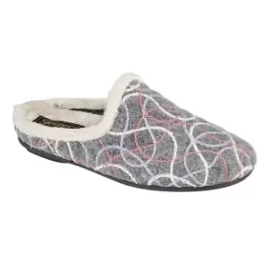 Sleepers Womens/Ladies Katie Knitted Patterned Mule Slippers (6 UK) (Grey)