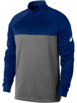 Mens Nike Therma Block Half Zip Jumper Blue