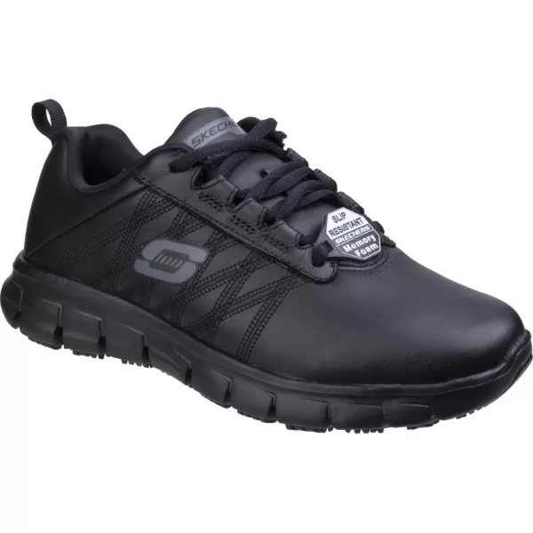 Skechers Sure Track Erath Womens Lace Up Work Shoes Black Size 6