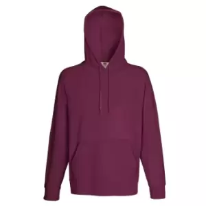 Fruit Of The Loom Mens Lightweight Hooded Sweatshirt / Hoodie (240 GSM) (S) (Burgundy)