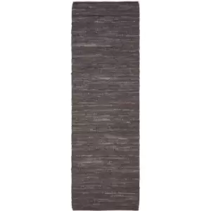 Denver Leather Woven Rug Brown, 120 x 180cm - Brown - Homescapes