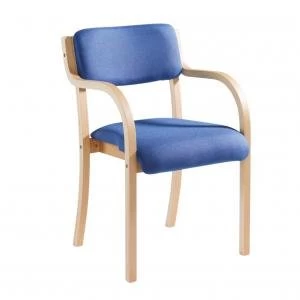 Wood frame Stack Chair arms Blue