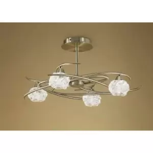 Ceiling light Maremagnum 4 Bulbs G9, antique brass