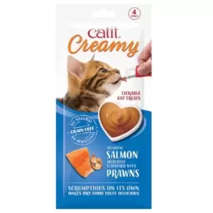 Catit Creamy Salmon and Prawn Cat Treats 4 x 10g