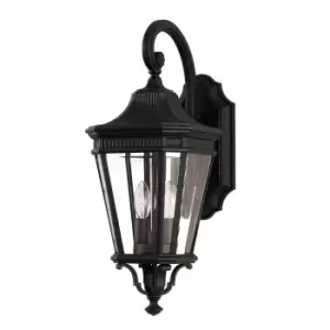 Outdoor IP44 Twin Wall Light Sconce Black LED E14 60W Bulb Outside External