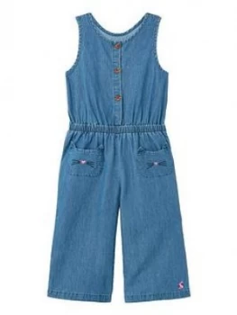 Joules Girls Una Chambray Jumpsuit - Blue, Size 5 Years, Women