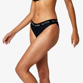 Jack Wills Eco Classic Taped Bikini Bottoms - Black