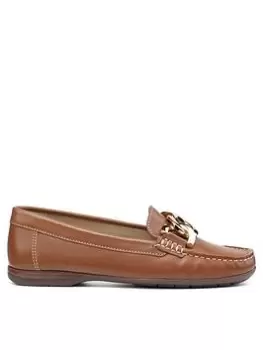 Hotter Hotter Adriana Buckle Front Casual Leather Loafer - Tan, Brown, Size 4, Women