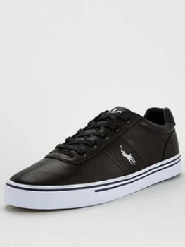 Polo Ralph Lauren Hanford Leather Trainers - Black, Size 8, Men