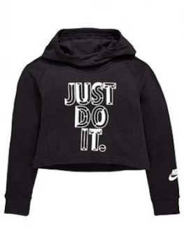 Nike Older Girls JDI Hoodie Crop Black Size XL13 15 Years Women