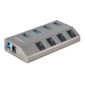 StarTech.com 4-Port Self-Powered USB-C Hub with Individual On/Off...