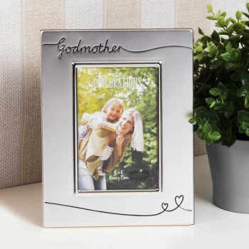 4" x 6" - Celebrations Silver Plated Godmother Photo Frame