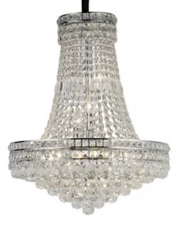 Ceiling Pendant Chandelier 14 Light Polished Chrome, Crystal