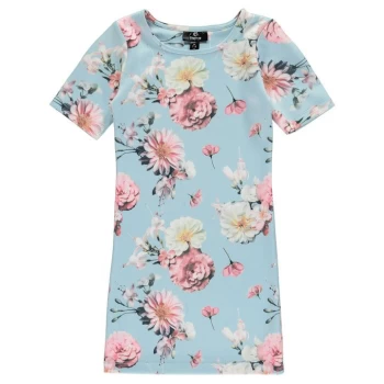 Firetrap Bodycon All Over Print Dress Girls - Sky Floral