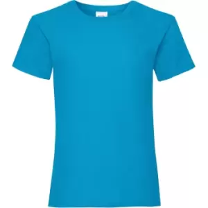 Fruit Of The Loom Girls Childrens Valueweight Short Sleeve T-Shirt (5-6) (Azure Blue)