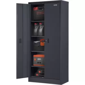 Metal Storage Cabinet w/ 4 Adjustable Shelves & Lockable 200lbs per Shelf - Vevor