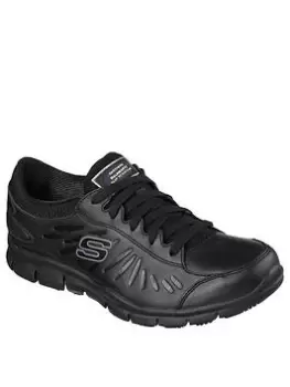 Skechers Eldred Workwear Slip Resistant Trainers - Black, Size 5, Women