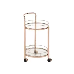 Harry Gold Metal & Clear Glass Drinks Trolley