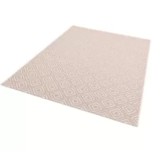 Patio Modern Pink Jewel Flatweave Garden Kitchen Indoor Outdoor Rug Floor Mat Small 80 x 150cm (2'6'x5'0')