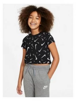 Nike Girls Nsw Crop T-Shirt - Black