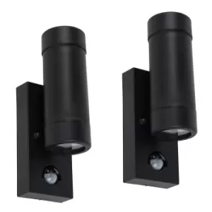 Pair of Black Outdoor Wall-Up Down Light