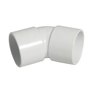 FloPlast WS18W Solvent Weld Waste 135 Deg Bend - White 32mm