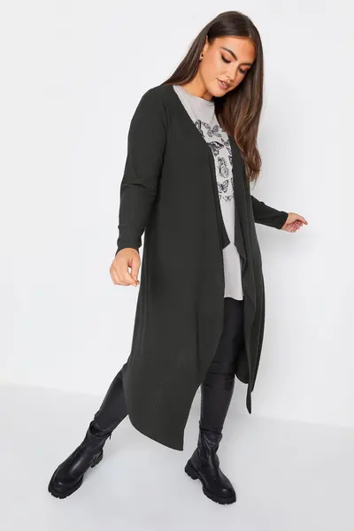 Yours Waterfall Cardigan Black