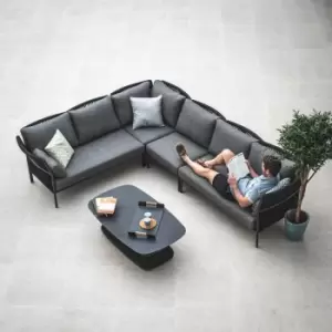 Salina Large Corner Group & Coffee Table - Charcoal