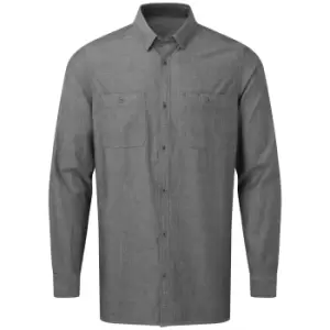 Premier Mens Organic Fairtrade Certified Chambray Shirt (3XL) (Grey Denim)