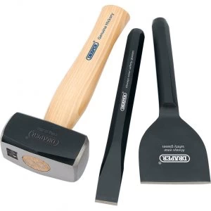 Draper 3 Piece Builders Hammer, Bolster and Chisel Kit