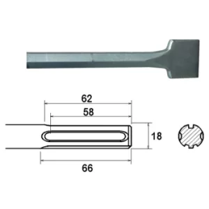 Faithfull FAIMAXSC50 SDS Max Straight Scaling Chisel 50 x 400mm