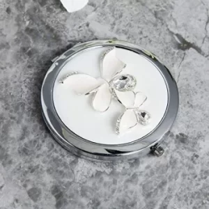 Sophia Silverplate & Epoxy Butterfly Compact Mirror