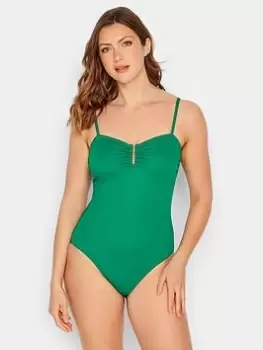 Long Tall Sally Green Textured Swimsuit, Green, Size 18, Women