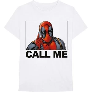 Marvel Comics - Deadpool Call Me Mens Large T-Shirt - White