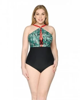 Curvy Kate Paradise Palm Plunge Swimsuit