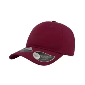 Atlantis Unisex 6 Panel Organic Cotton Cap (One Size) (Burgundy)