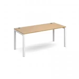 Connex starter unit single 1600mm x 800mm - white frame and oak top