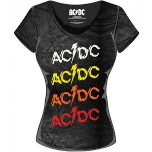 AC/DC - Powerage Repeat Womens X-Large T-Shirt - Black