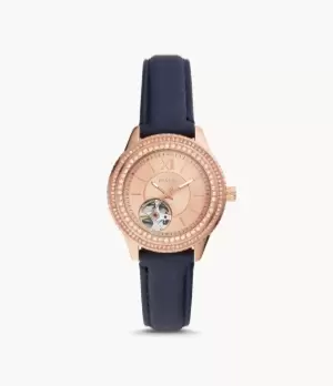 Fossil Women Stella Automatic Navy Eco Leather Watch