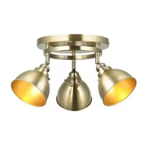 Endon Wyatt Round Spotlight, Antique Brass Plate