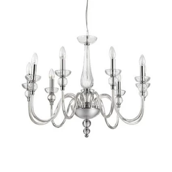 Doge 9 Light Chandelier Clear Glass, E14