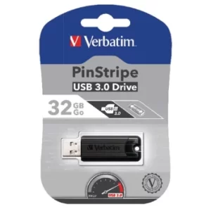 Pinstripe USB 3.0 Flash Drive 32GB Black 49317