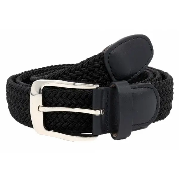 D555 by Duke Duke Stretch Braided Belt Colour: BLACK, Size: 3XL 46&quo